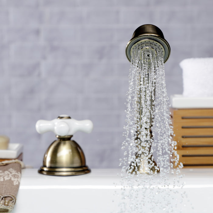 Kingston Heirloom KSK3353PXTR - Vintage Deck Mount Hand Shower with Diverter for Roman Tub Faucet, Antique Brass