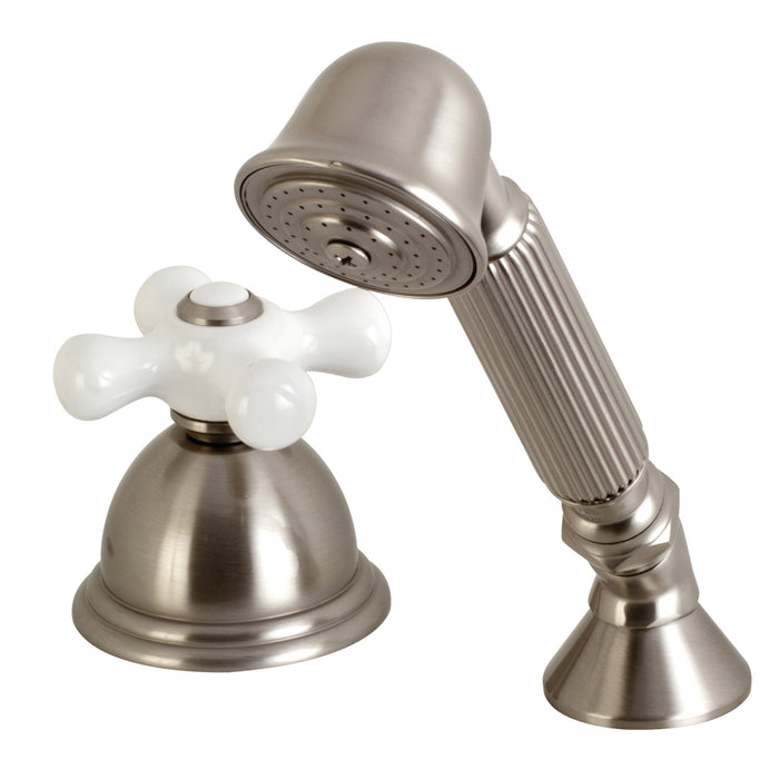 Kingston Heirloom KSK3358PXTR - Vintage Deck Mount Hand Shower with Diverter for Roman Tub Faucet, Brushed Nickel