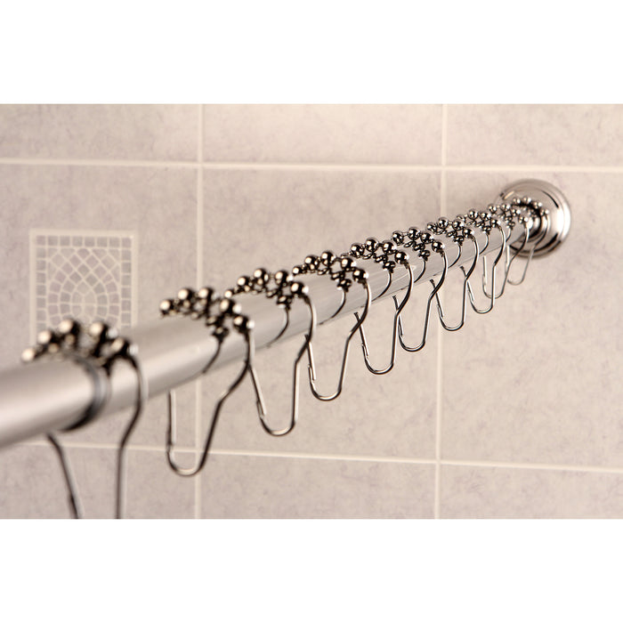 Edenscape KSR111 60-Inch to 72-Inch Adjustable Shower Curtain Rod with Rings Combo, Polished Chrome