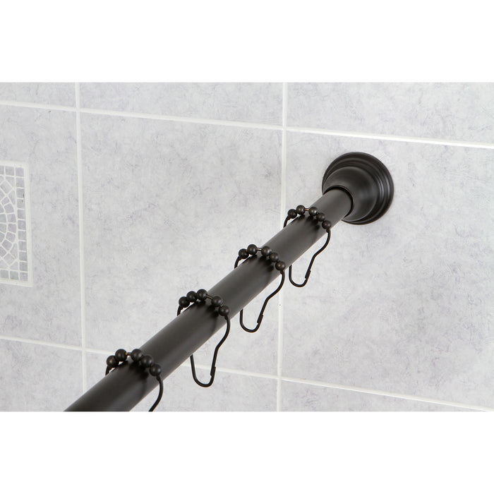 Edenscape KSR115 60-Inch to 72-Inch Adjustable Shower Curtain Rod with Rings Combo, Oil Rubbed Bronze