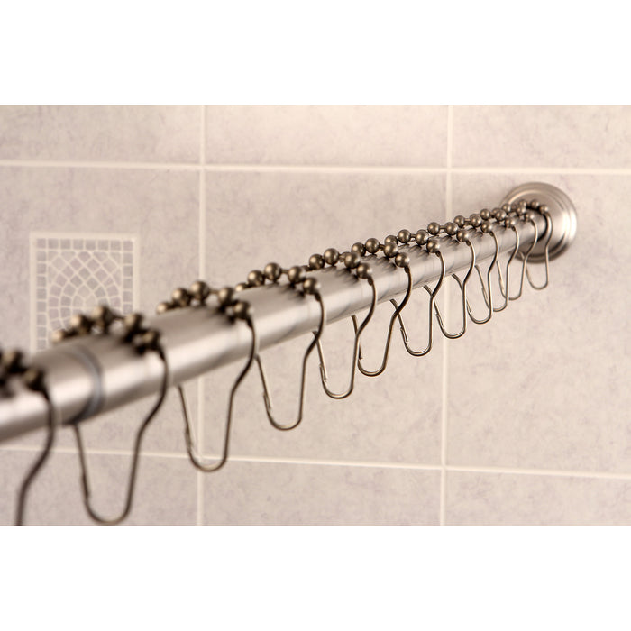 Edenscape KSR118 60-Inch to 72-Inch Adjustable Shower Curtain Rod with Rings Combo, Brushed Nickel