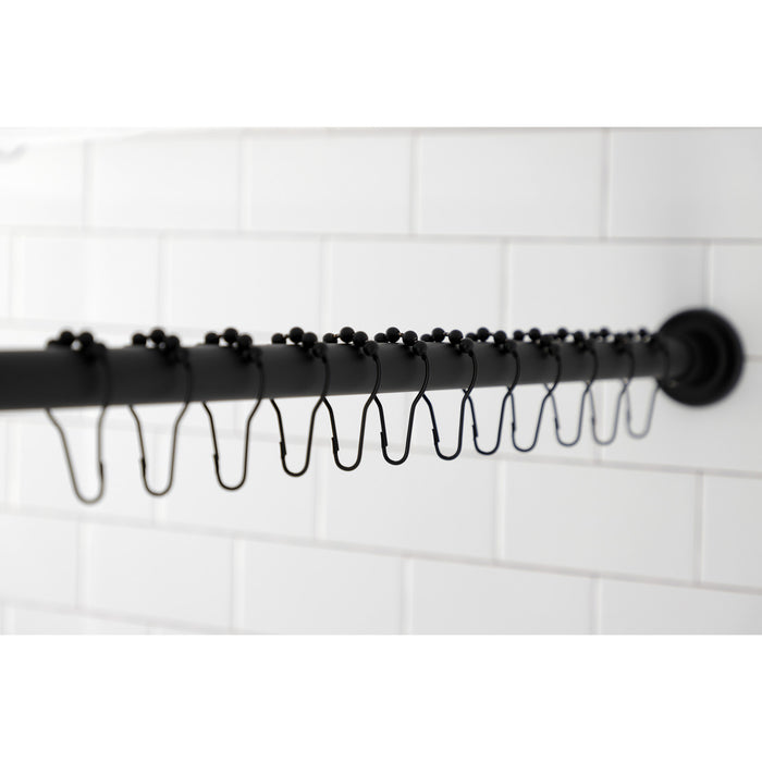 Edenscape KSR600 60-Inch to 72-Inch Adjustable Shower Curtain Rod with Rings Combo, Matte Black
