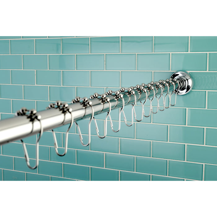 Edenscape KSR601 60-Inch to 72-Inch Adjustable Shower Curtain Rod with Rings Combo, Polished Chrome