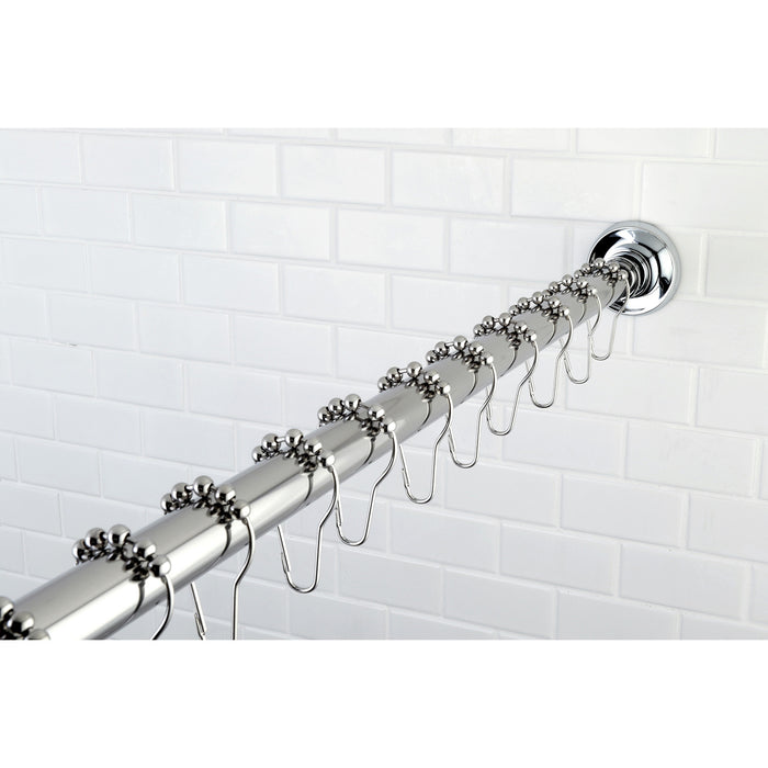 Edenscape KSR601 60-Inch to 72-Inch Adjustable Shower Curtain Rod with Rings Combo, Polished Chrome