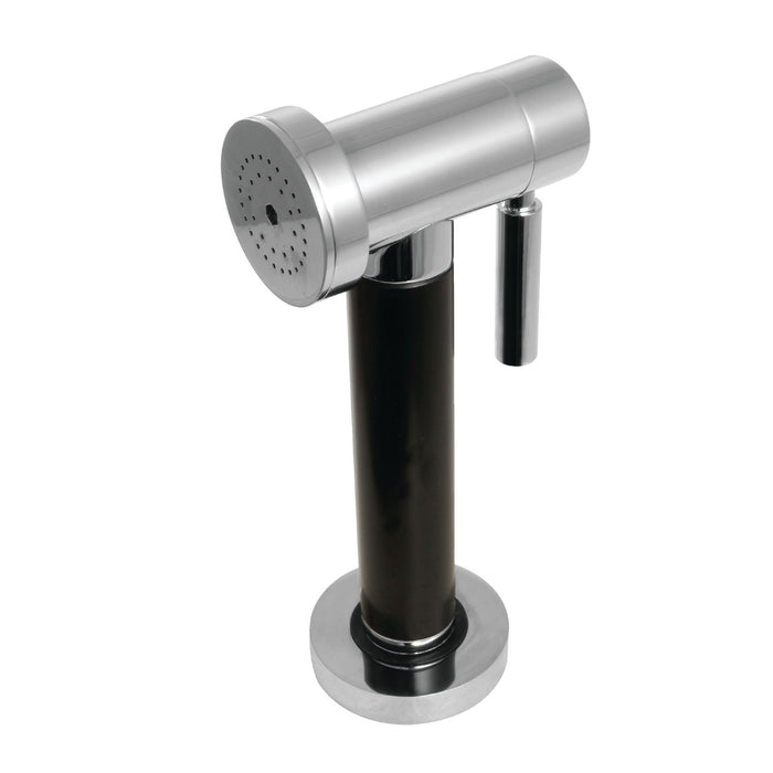 KSSPR1K Brass Kitchen Faucet Side Sprayer with Black Grip, Polished Chrome