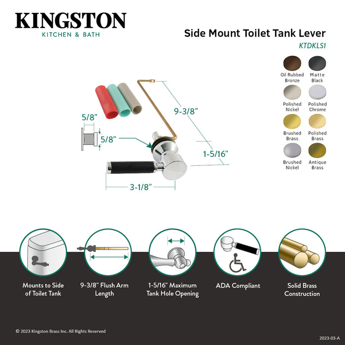 Kaiser KTDKLS0 Side Mount Toilet Tank Lever, Matte Black