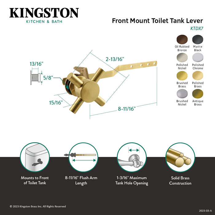 Kingston Sona KTDX2 - Concord Front Mount Toilet Tank Lever, Polished Brass