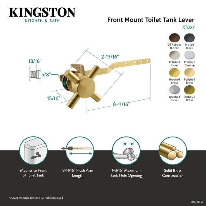 Concord KTDX3 Front Mount Toilet Tank Lever, Antique Brass