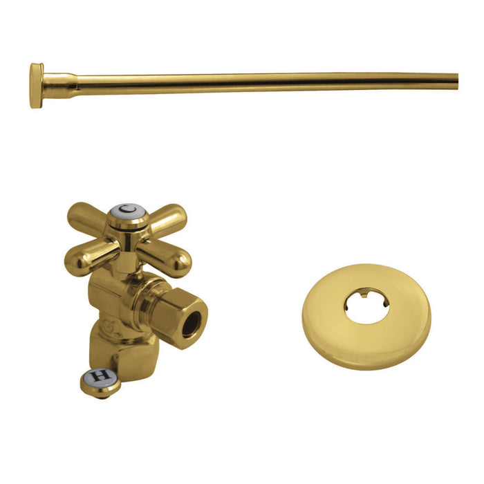 Trimscape KTK102P Toilet Supply Kit, 1/2-Inch IPS Inlet x 3/8-Inch Comp Outlet, Polished Brass