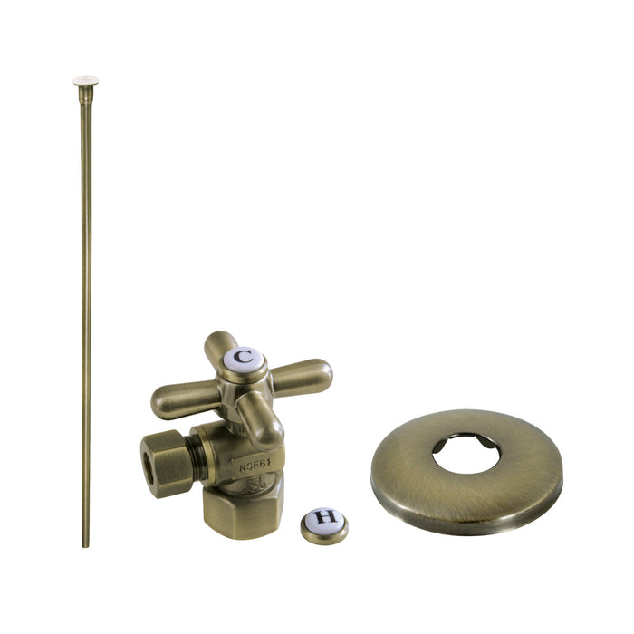 Trimscape KTK103P Toilet Supply Kit, 1/2-Inch IPS Inlet x 3/8-Inch Comp Outlet, Antique Brass