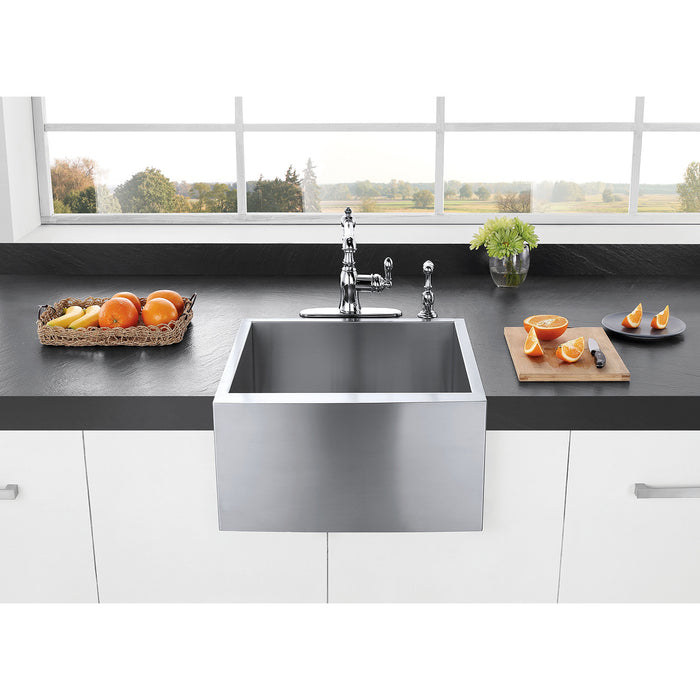 36 x 22 x 8 Semi-Recessed Apron-Front Kitchen Sink with Towel Bar