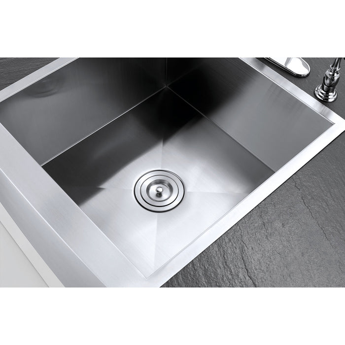 Denver KUF212110BN 21-Inch Stainless Steel Apron-Front Single Bowl Farmhouse Kitchen Sink, Brushed