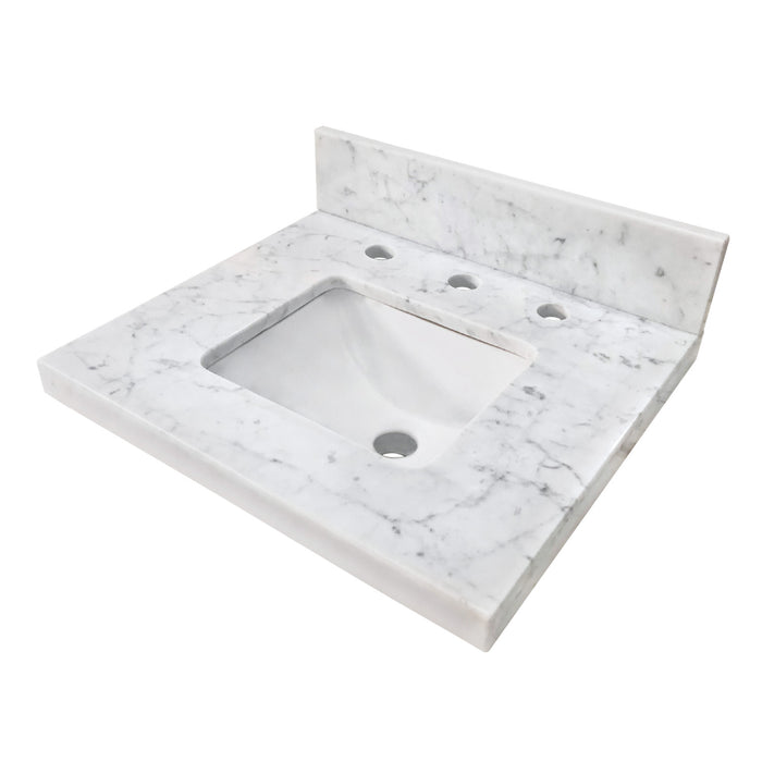 Fredrickson KVPB1917M38SQ 19-Inch Carrara Marble Vanity Sink Top (8" Faucet Drillings), Carrara White