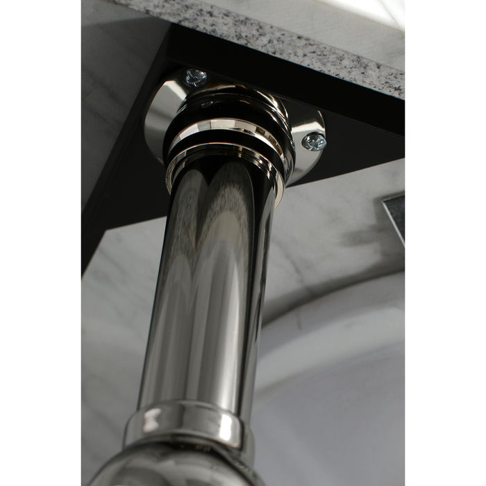 Kingston Heirloom KVPB3030MB6 - Templeton 30-Inch Carrara Marble Vanity Top with Brass Legs (8-Inch, 3-Hole), Carrara Marble White/Polished Nickel