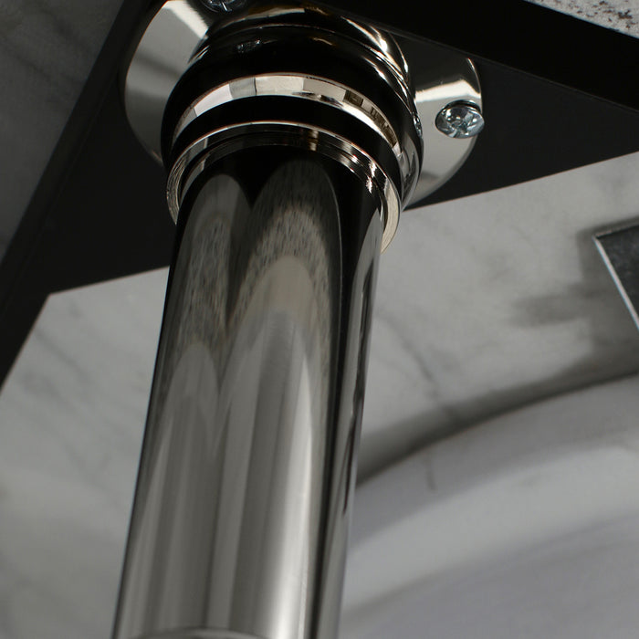 Kingston Heirloom KVPB3630MB6 - Templeton 36-Inch Carrara Marble Vanity Top with Brass Legs (8-Inch, 3-Hole), Carrara Marble White/Polished Nickel