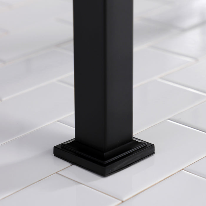 Kingston Sona KVPB37221Q0 - Monarch 37-Inch Ceramic Console Sink with Stainless Steel Legs (1-Hole), White/Matte Black