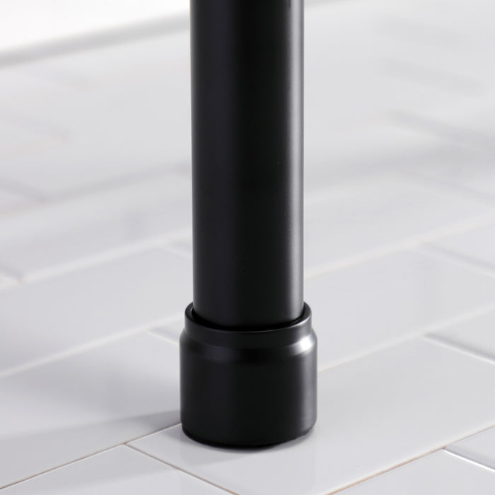 Dreyfuss KVPB3722710 37-Inch Ceramic Console Sink with Stainless Steel Legs (1-Hole), White/Matte Black