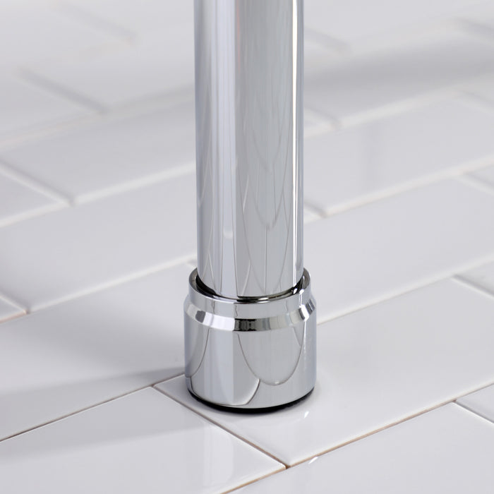 Kingston Tulare KVPB3722711 - Dreyfuss 37-Inch Ceramic Console Sink with Stainless Steel Legs (1-Hole), White/Polished Chrome