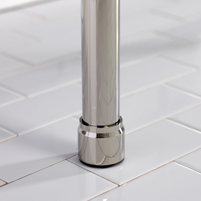 Kingston Tulare KVPB3722716 - Dreyfuss 37-Inch Ceramic Console Sink with Stainless Steel Legs (1-Hole), White/Polished Nickel