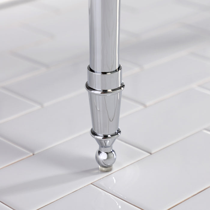 Kingston Heirloom KVPB372271CP - Edwardian 37-Inch Ceramic Console Sink with Brass Legs (1-Hole), White/Polished Chrome