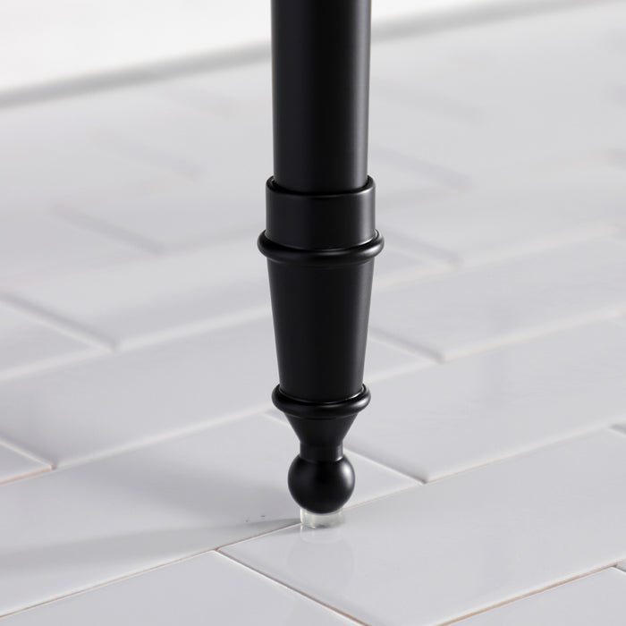 Edwardian KVPB37227W4MB 37-Inch Ceramic Console Sink with Brass Legs (4-Inch, 3-Hole), White/Matte Black