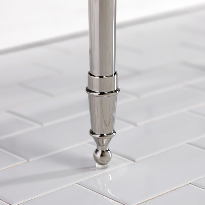 Edwardian KVPB37227W8PN 37-Inch Ceramic Console Sink with Brass Legs (8-Inch, 3-Hole), White/Polished Nickel