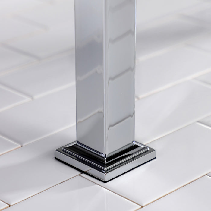 Monarch KVPB37228Q1 37-Inch Ceramic Console Sink with Stainless Steel Legs (8-Inch, 3-Hole), White/Polished Chrome