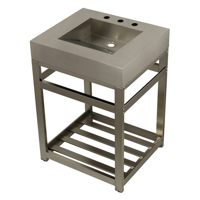 Kingston Commercial KVSP2522A8 Stainless Steel Console Sink, Brushed/Brushed Nickel