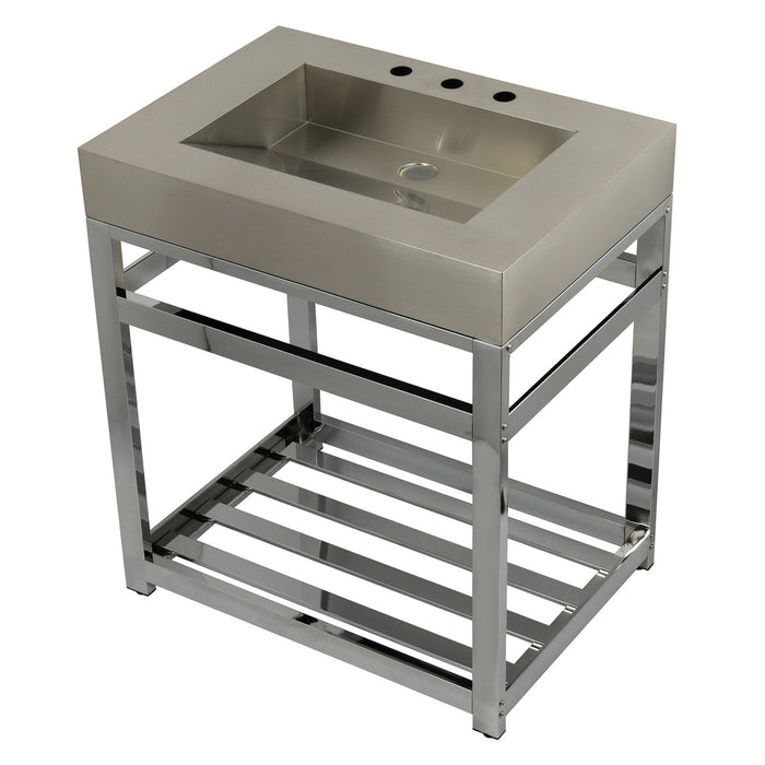 Kingston Commercial KVSP3122A1 Stainless Steel Console Sink, Brushed/Polished Chrome