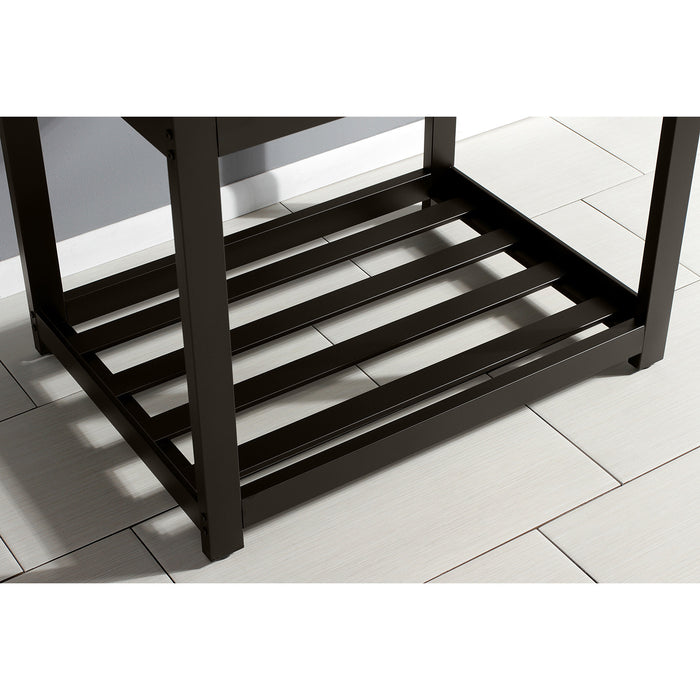 Kingston Sona KVSP3122A5 - Kingston Commercial 31-Inch Stainless Steel Console Sink with Steel Base (8-Inch, 3-Hole), Brushed/Oil Rubbed Bronze