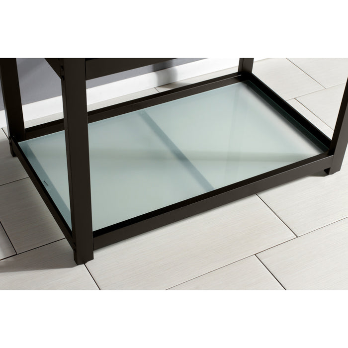 Kingston Commercial KVSP3722B5 Stainless Steel Console Sink with Glass Shelf, Brushed/Oil Rubbed Bronze