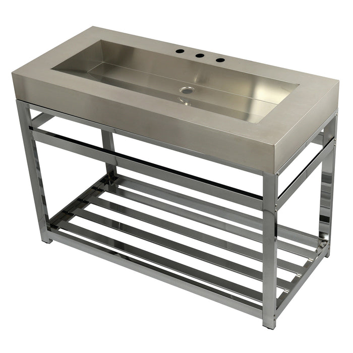Kingston Commercial KVSP4922A1 Stainless Steel Console Sink, Brushed/Polished Chrome