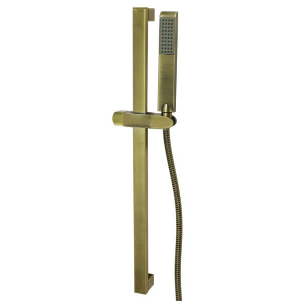 Modern KX2543 24-Inch Shower Slide Bar with Hand Shower and Holder, Antique Brass