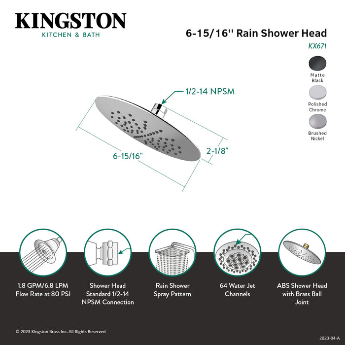 Shower Scape KX670 7-Inch Plastic Shower Head, Matte Black