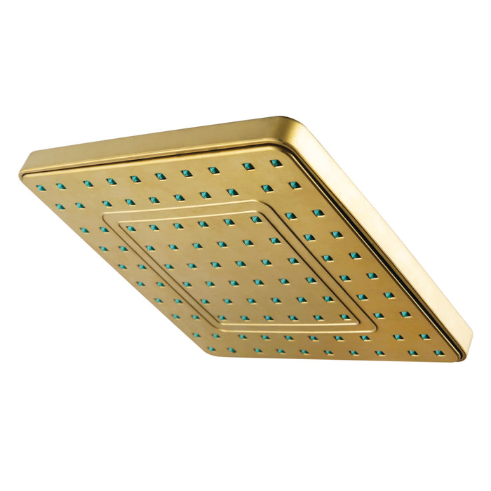 Claremont KY4647 8-Inch Square Plastic Shower Head, Brushed Brass