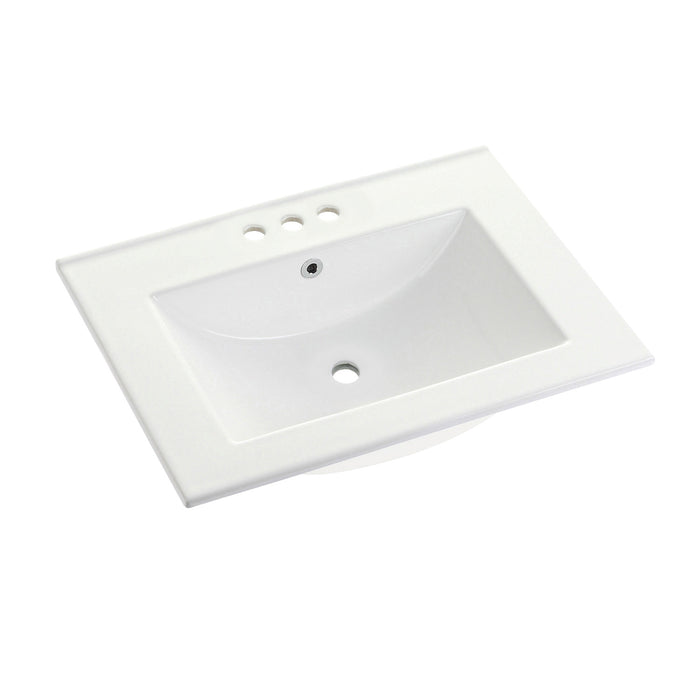 Ultra 
Modern LBT24187W34 24-Inch Ceramic Vanity Sink Top (4" Faucet Drillings), White