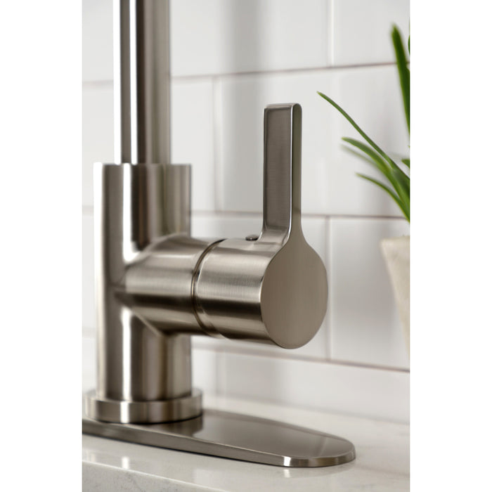 Continental LS2718CTL Single-Handle 1-Hole Deck Mount Pull-Out Sprayer Kitchen Faucet, Brushed Nickel