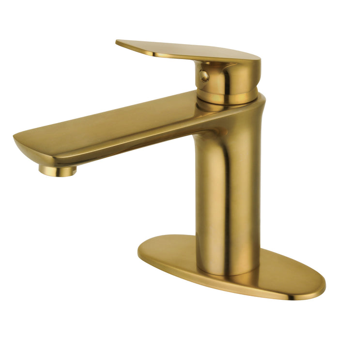 Frankfurt LS4203CXL Single-Handle 1-Hole Deck Mount Bathroom Faucet with Push Pop-Up, Brushed Brass