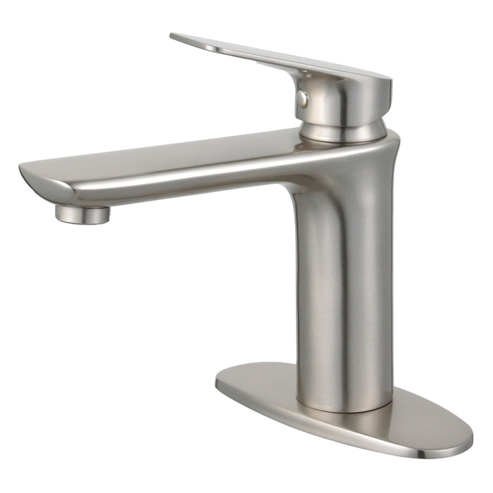 Frankfurt LS4208CXL Single-Handle 1-Hole Deck Mount Bathroom Faucet with Push Pop-Up, Brushed Nickel