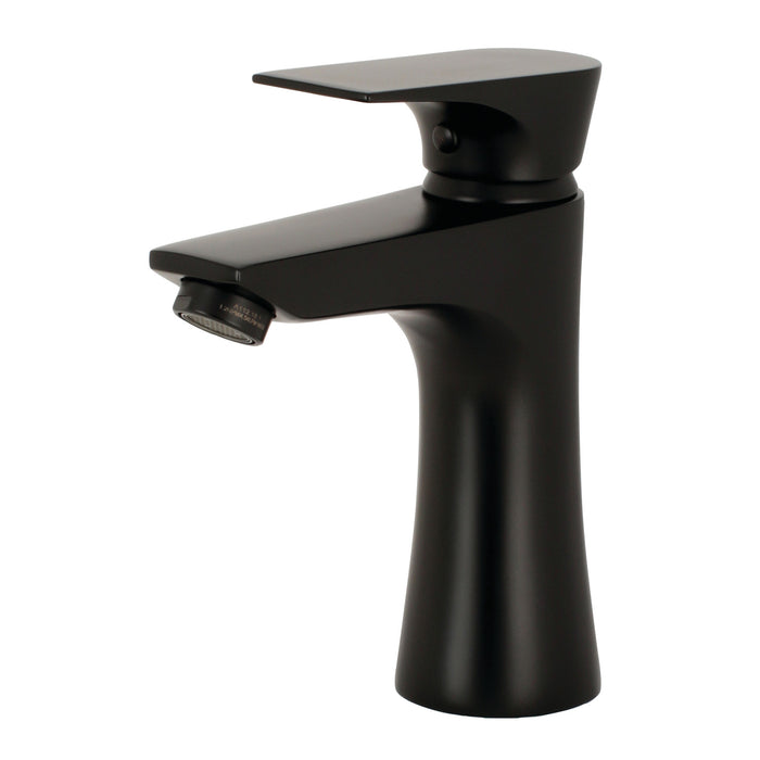 Millennium LS4220XL Single-Handle 1-Hole Deck Mount Bathroom Faucet with Push Pop-Up, Matte Black