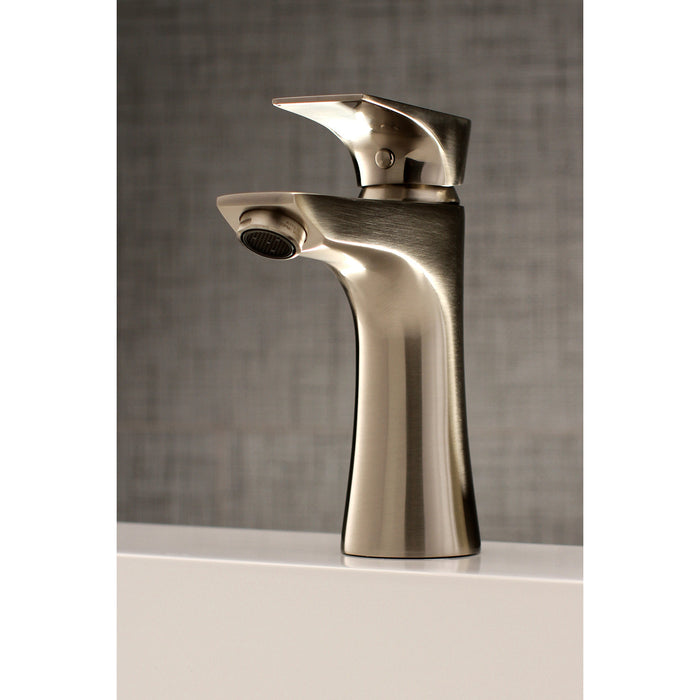 Millennium LS4228XL Single-Handle 1-Hole Deck Mount Bathroom Faucet with Push Pop-Up, Brushed Nickel