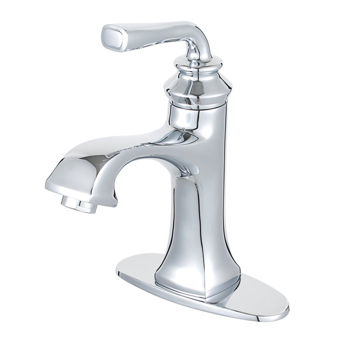 Restoration LS4421RXL Single-Handle 1-Hole Deck Mount Bathroom Faucet with Push Pop-Up, Polished Chrome