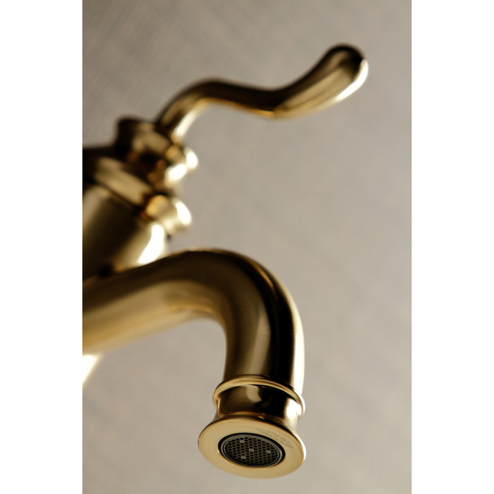 Royale LS5413RL Single-Handle 1-Hole Deck Mount Bathroom Faucet with Push Pop-Up, Brushed Brass