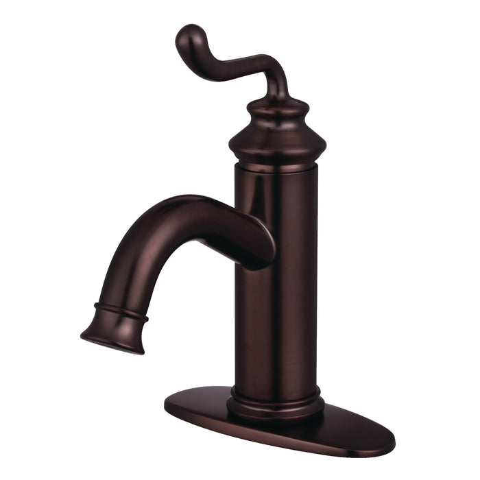 Royale LS5415RL Single-Handle 1-Hole Deck Mount Bathroom Faucet with Push Pop-Up, Oil Rubbed Bronze