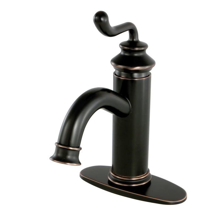Royale LS5416RL Single-Handle 1-Hole Deck Mount Bathroom Faucet with Push Pop-Up, Naples Bronze