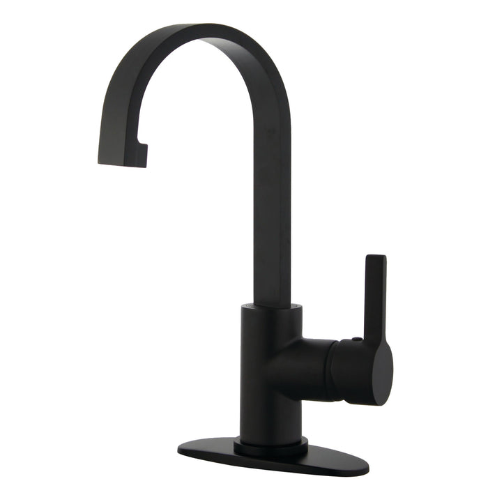 Continental LS8210CTL Single-Handle 1-Hole Deck Mount Bathroom Faucet with Push Pop-Up, Matte Black