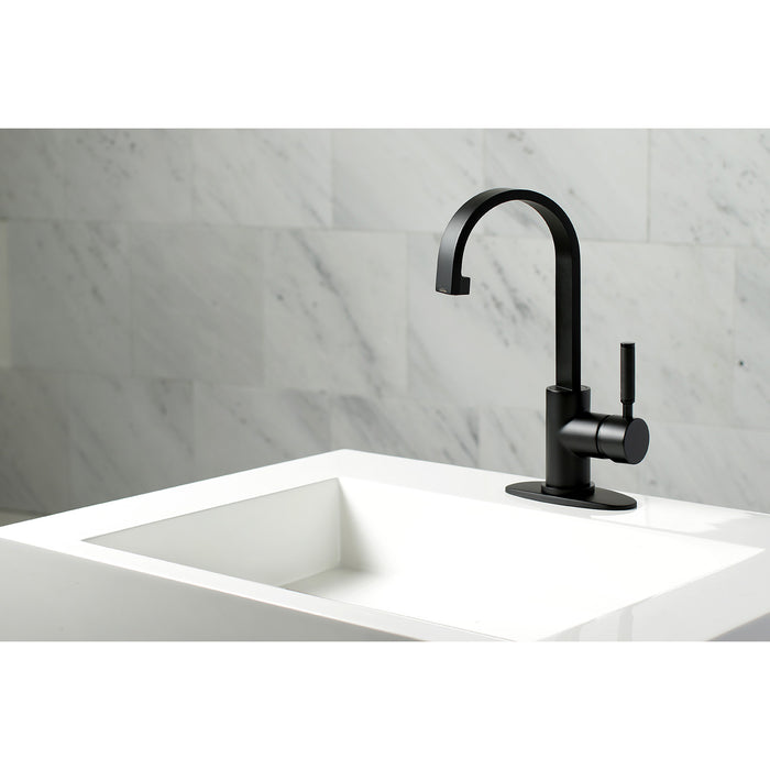 Kaiser LS8210DKL Single-Handle 1-Hole Deck Mount Bathroom Faucet with Push Pop-Up, Matte Black