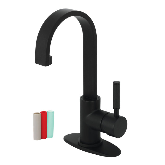 Kaiser LS8210DKL Single-Handle 1-Hole Deck Mount Bathroom Faucet with Push Pop-Up, Matte Black