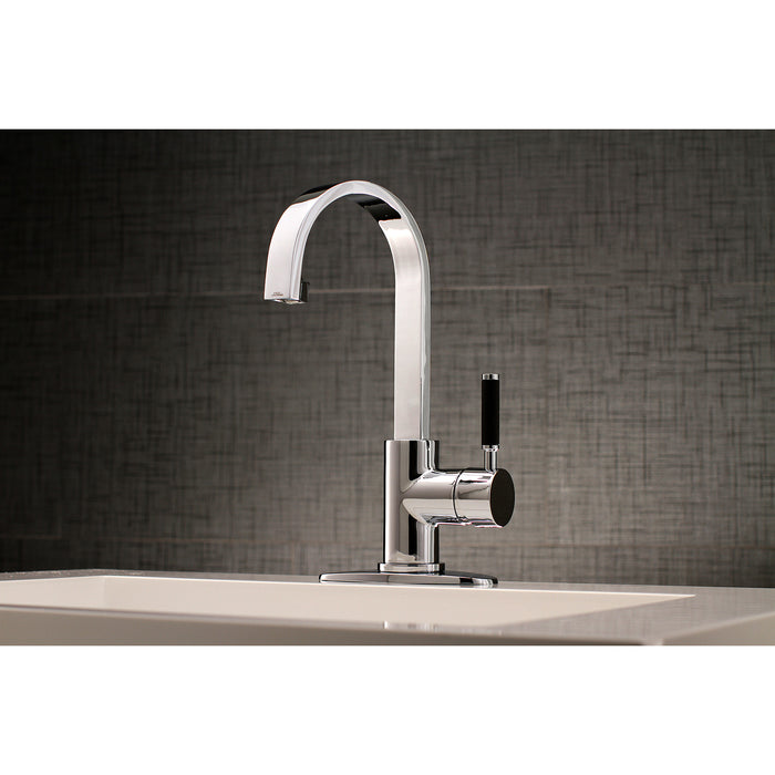 Kaiser LS8211DKL Single-Handle 1-Hole Deck Mount Bathroom Faucet with Push Pop-Up, Polished Chrome