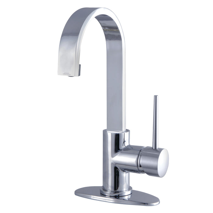 New York LS8211NYL Single-Handle 1-Hole Deck Mount Bathroom Faucet with Push Pop-Up, Polished Chrome